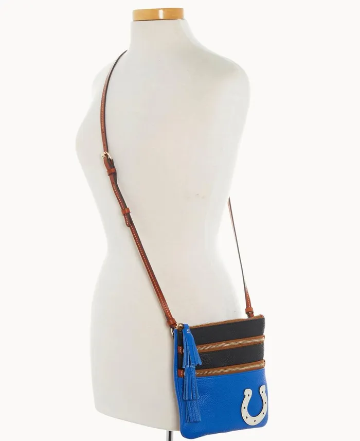Dooney and Bourke Crossbodies NFL Colts Triple Zip Crossbody Colts 8211 WomenMen