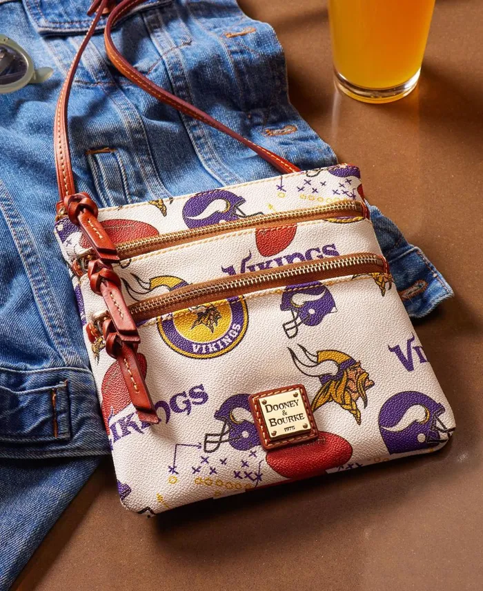 Dooney and Bourke Crossbodies NFL Vikings N S Triple Zip Crossbody Vikings 8211 WomenMen