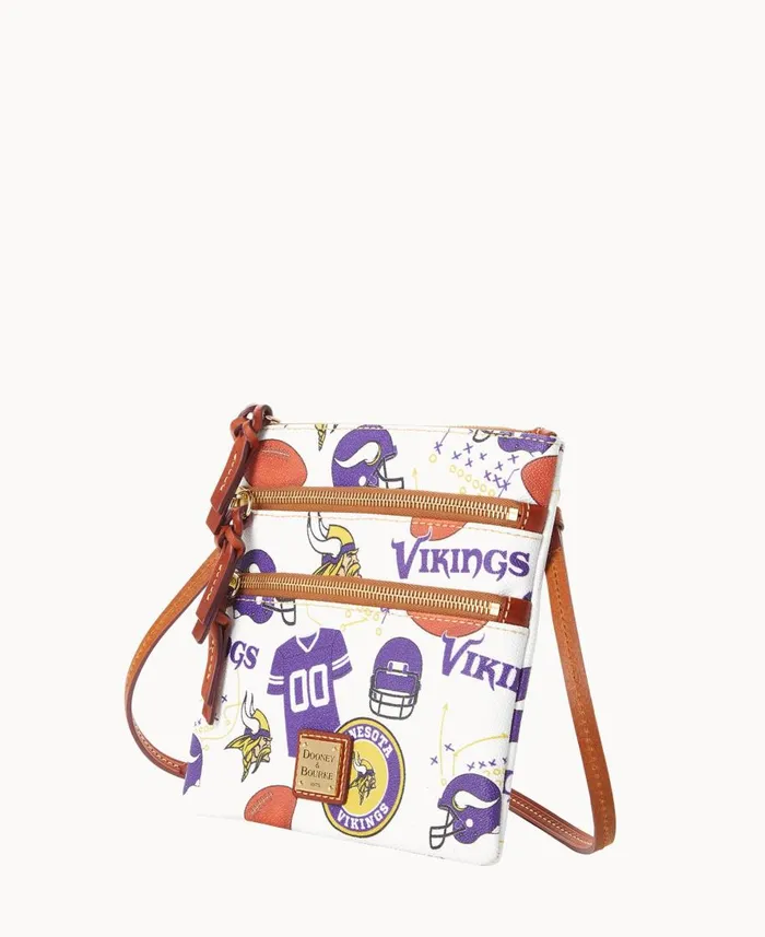 Dooney and Bourke Crossbodies NFL Vikings N S Triple Zip Crossbody Vikings 8211 WomenMen