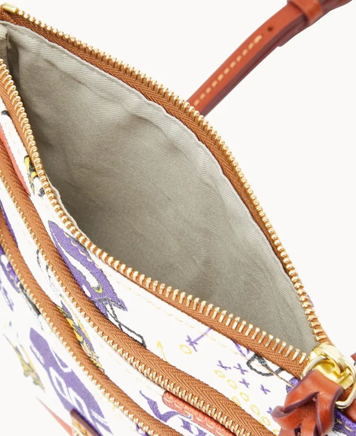 Dooney and Bourke Crossbodies NFL Vikings N S Triple Zip Crossbody Vikings 8211 WomenMen