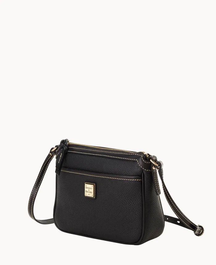 Dooney and Bourke Crossbodies Pebble Grain East West Pocket Crossbody Black Black 8211 WomenMen