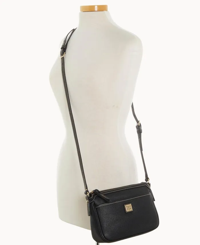 Dooney and Bourke Crossbodies Pebble Grain East West Pocket Crossbody Black Black 8211 WomenMen