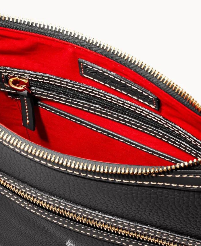 Dooney and Bourke Crossbodies Pebble Grain Pocket Crossbody Black Black 8211 WomenMen