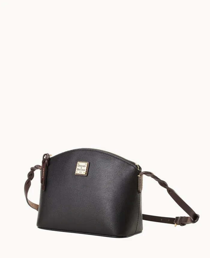 Dooney and Bourke Crossbodies Saffiano Penny Crossbody Black 8211 WomenMen