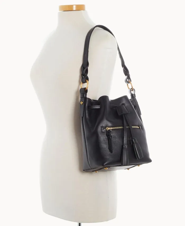 Dooney and Bourke Shoulder Bags Florentine Miley Drawstring Black Black 8211 WomenMen Dooney and Bourke Shoulder Bags Florentine Miley Drawstring Black Black 8211 WomenMen