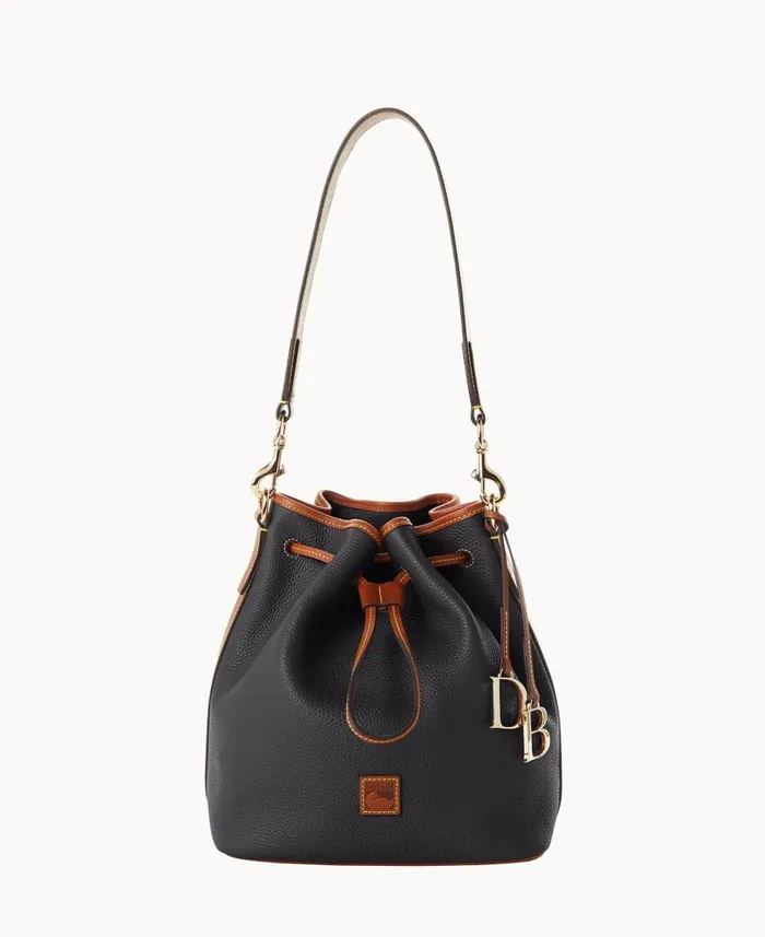 Dooney and Bourke Shoulder Bags Pebble Grain Drawstring Black 8211 WomenMen
