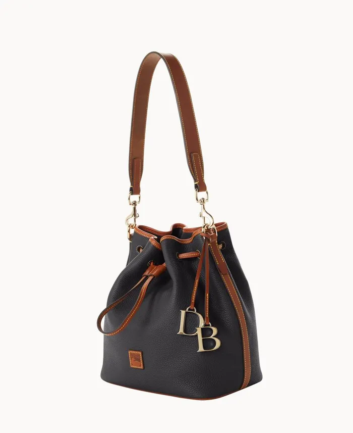 Dooney and Bourke Shoulder Bags Pebble Grain Drawstring Black 8211 WomenMen