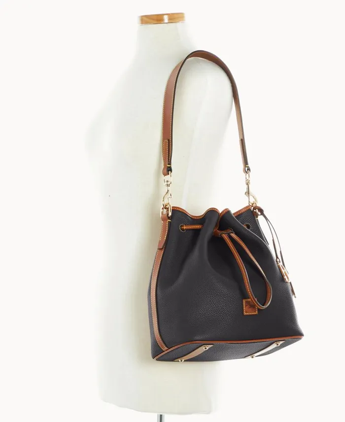 Dooney and Bourke Shoulder Bags Pebble Grain Drawstring Black 8211 WomenMen