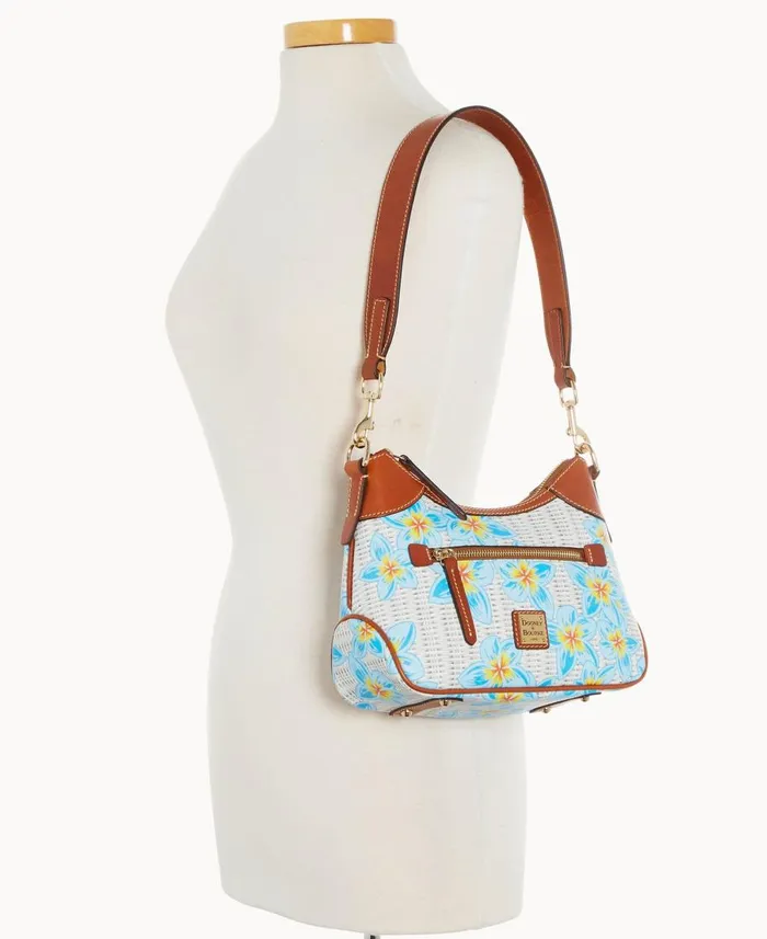 Dooney and Bourke Shoulder Bags Plumeria Small Hobo Sky Blue White 8211 WomenMen Dooney and Bourke Shoulder Bags Plumeria Small Hobo Sky Blue White 8211 WomenMen