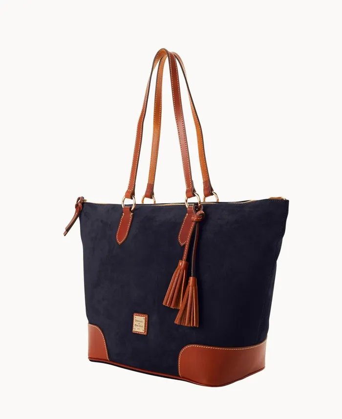Dooney and Bourke Totes Suede Career Tote Navy 8211 WomenMen