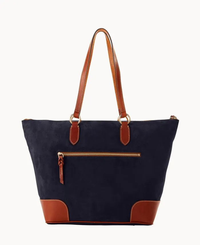 Dooney and Bourke Totes Suede Career Tote Navy 8211 WomenMen