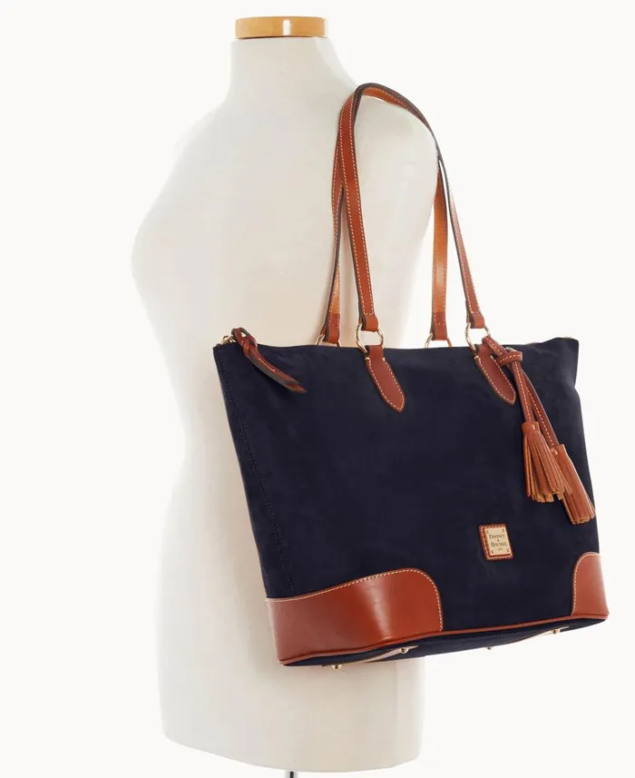 Dooney and Bourke Totes Suede Career Tote Navy 8211 WomenMen