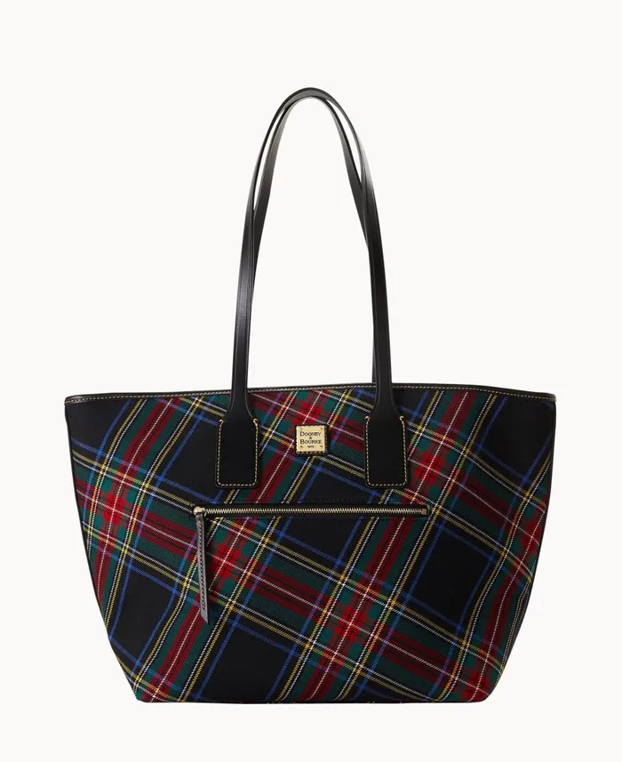 Dooney and Bourke Totes Tartan Tote Black 8211 WomenMen