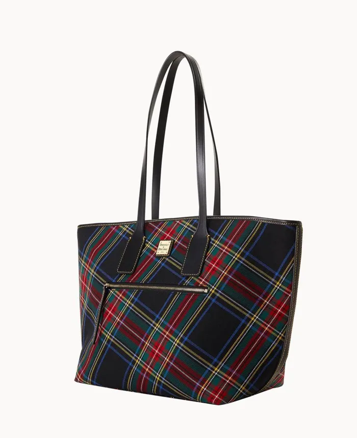Dooney and Bourke Totes Tartan Tote Black 8211 WomenMen