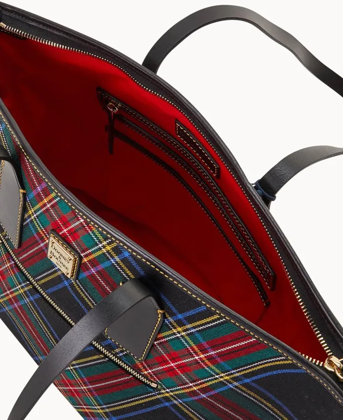 Dooney and Bourke Totes Tartan Tote Black 8211 WomenMen