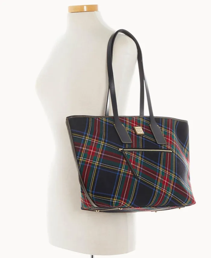 Dooney and Bourke Totes Tartan Tote Black 8211 WomenMen