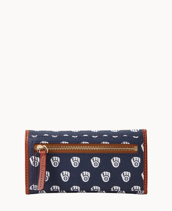 Dooney and Bourke Wallets MLB Brewers Continental Clutch Brewers 8211 WomenMen Dooney and Bourke Wallets MLB Brewers Continental Clutch Brewers 8211 WomenMen