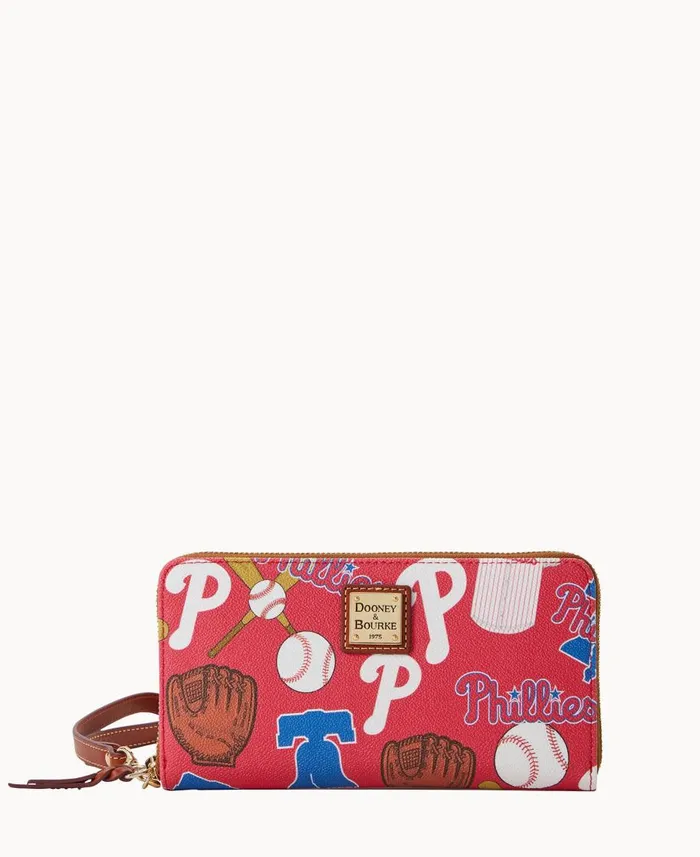 Dooney and Bourke Wallets MLB Phillies Large Zip Around Wristlet Phillies 8211 WomenMen