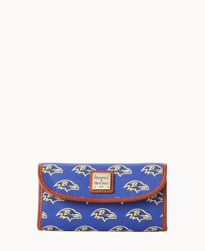 Dooney and Bourke Wallets NFL Ravens Continental Clutch Ravens 8211 WomenMen