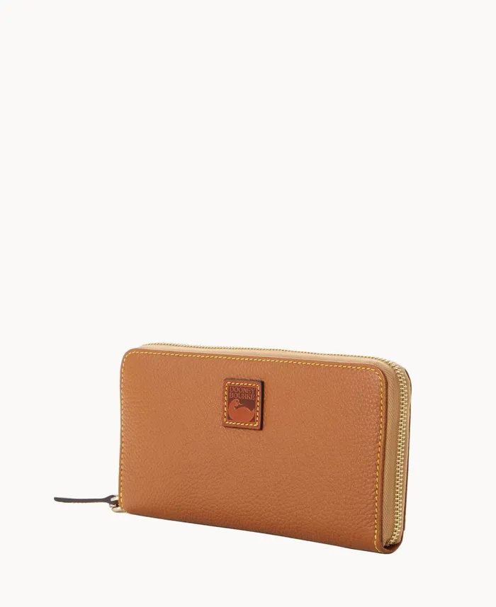 Dooney and Bourke Wallets Pebble Grain Large Zip Around Wristlet Caramel 8211 WomenMen Dooney and Bourke Wallets Pebble Grain Large Zip Around Wristlet Caramel 8211 WomenMen