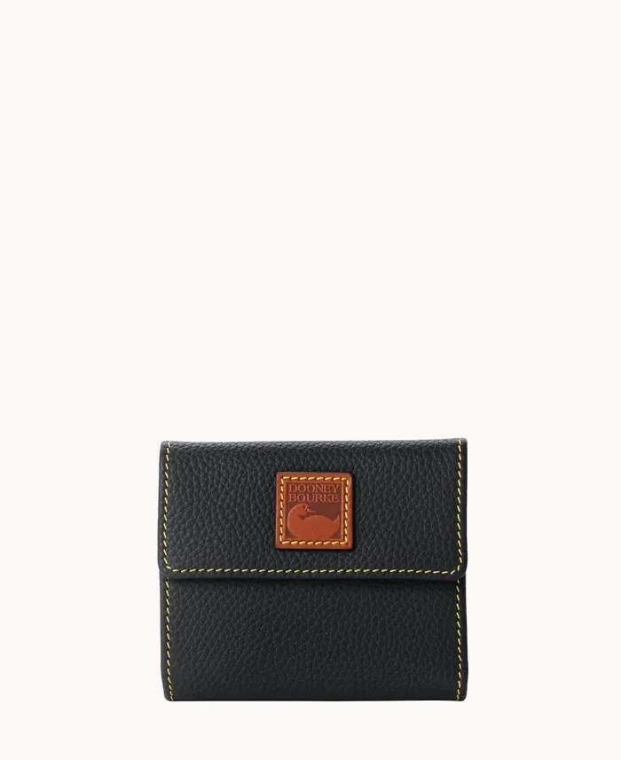 Dooney and Bourke Wallets Pebble Grain Small Flap Credit Card Wallet Black 8211 WomenMen