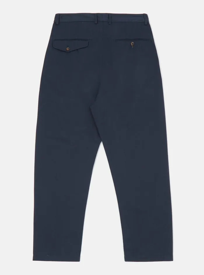 Double Pleat Pant In Navy Twill Men Universal Works Cotton Twill