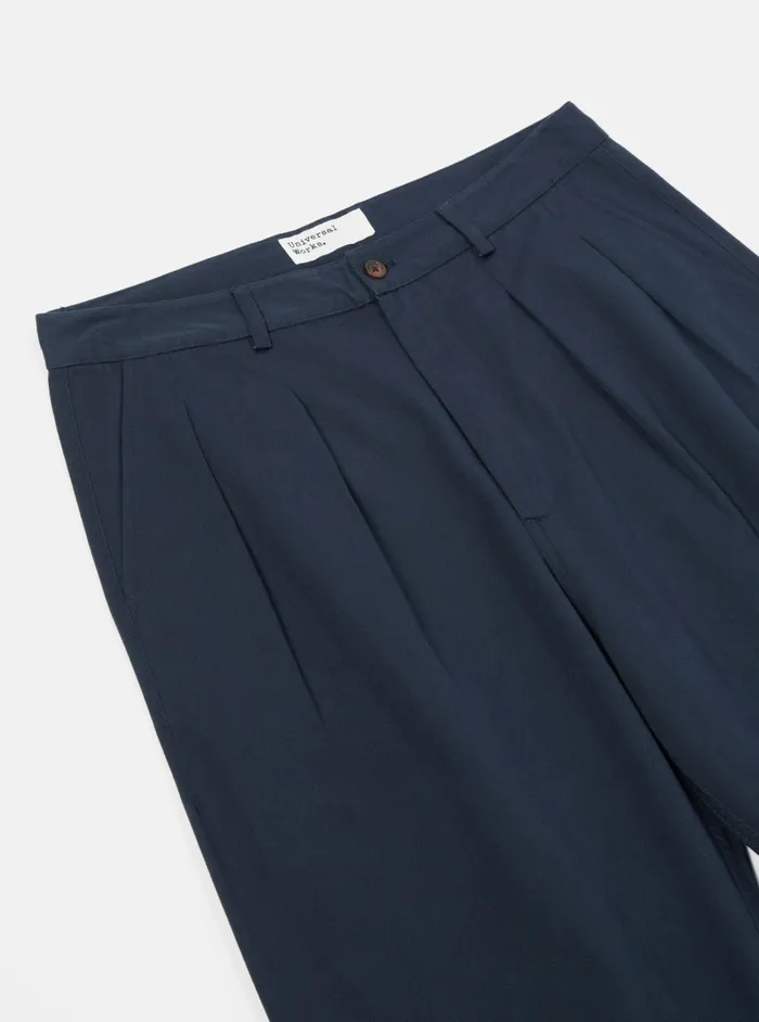Double Pleat Pant In Navy Twill Men Universal Works Cotton Twill