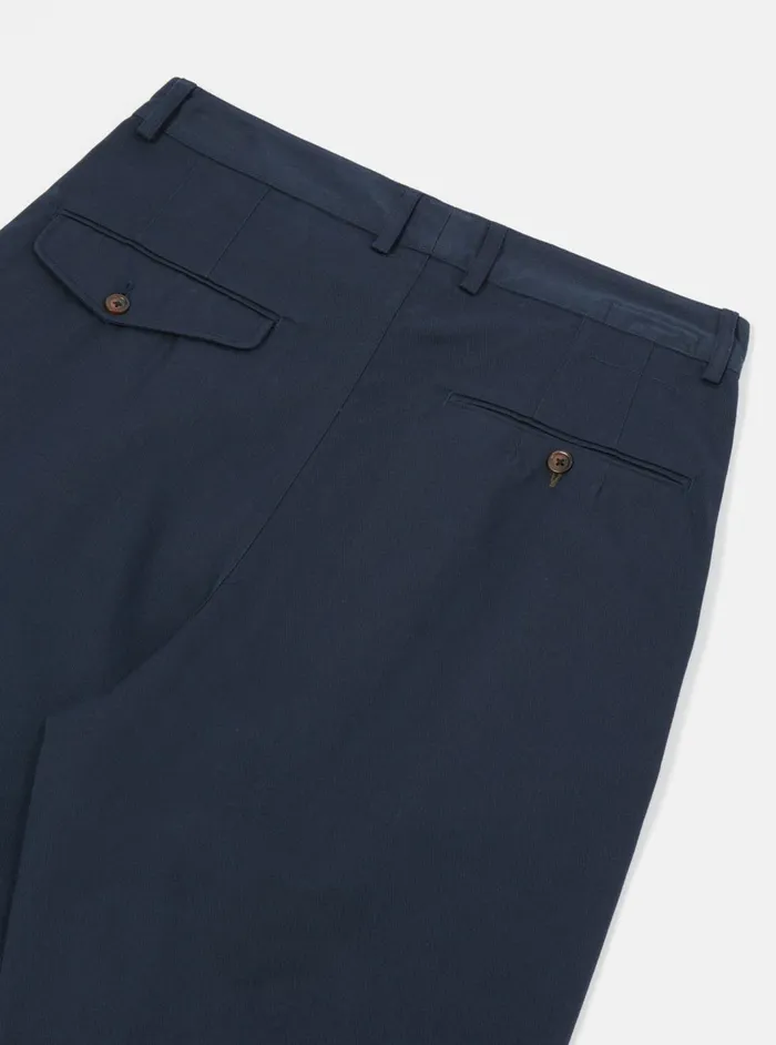 Double Pleat Pant In Navy Twill Men Universal Works Cotton Twill