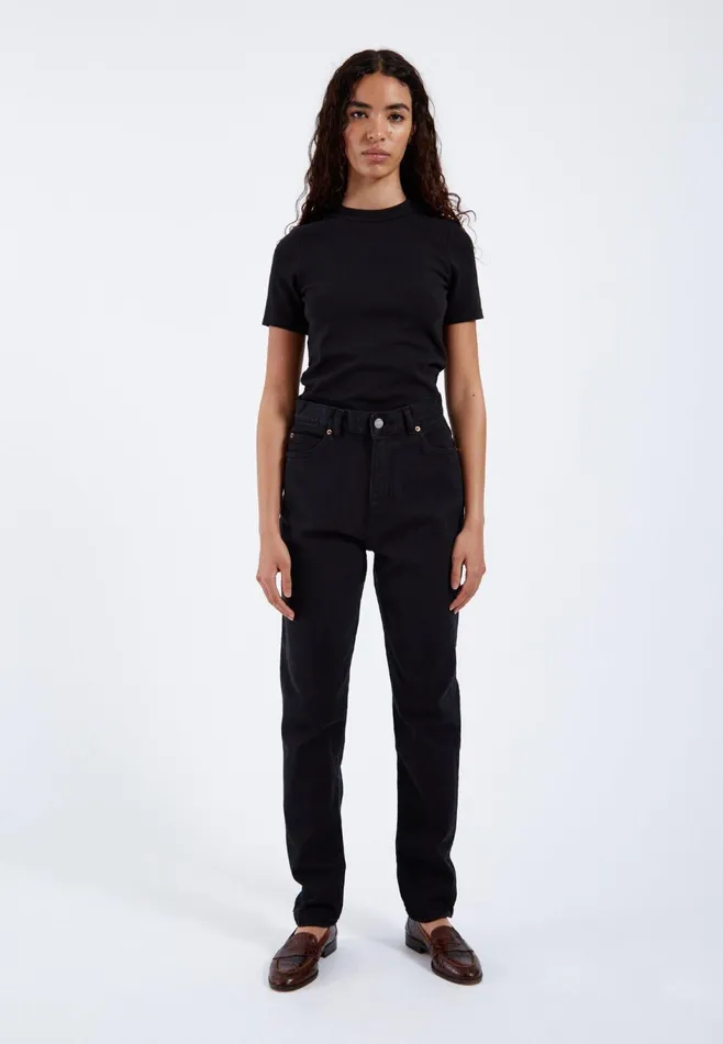 Dr Denim Mom Jeans Women Nora 8211 Washed Black Stretch Washed Black Stretch