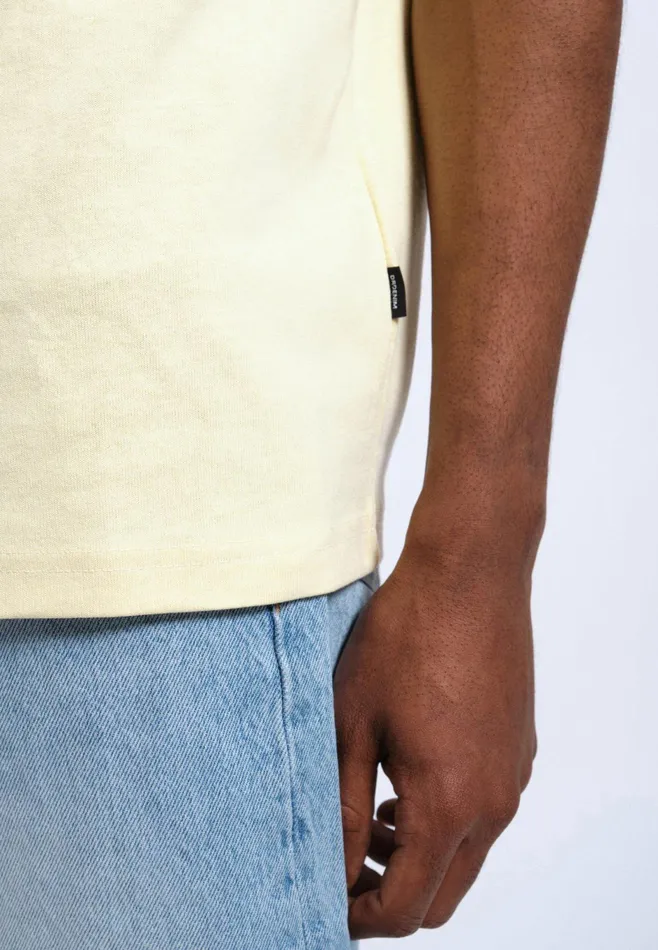 Dr Denim Tees and Longsleeves Men Trooper Tee 8211 Light Yellow Flower Times Light Yellow Flower Times