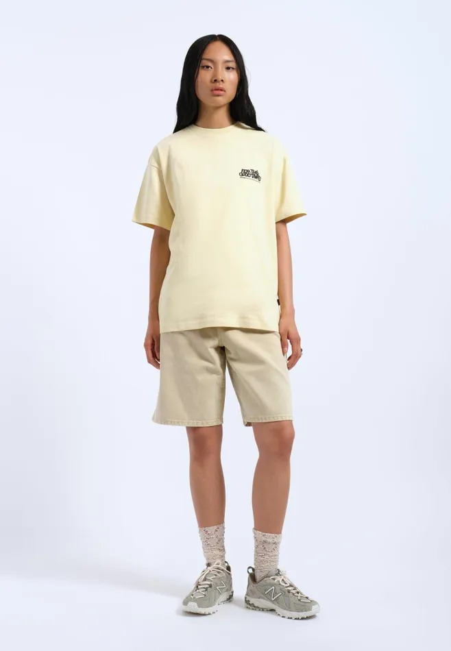 Dr Denim Tees and Longsleeves Men Trooper Tee 8211 Light Yellow Flower Times Light Yellow Flower Times