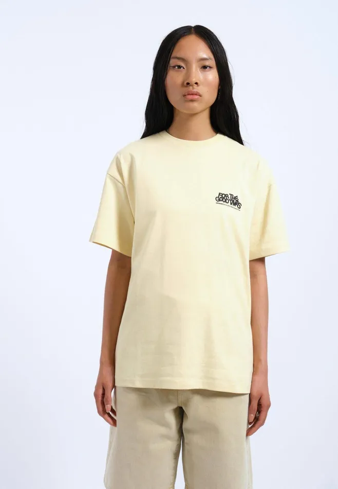 Dr Denim Tees and Longsleeves Men Trooper Tee 8211 Light Yellow Flower Times Light Yellow Flower Times