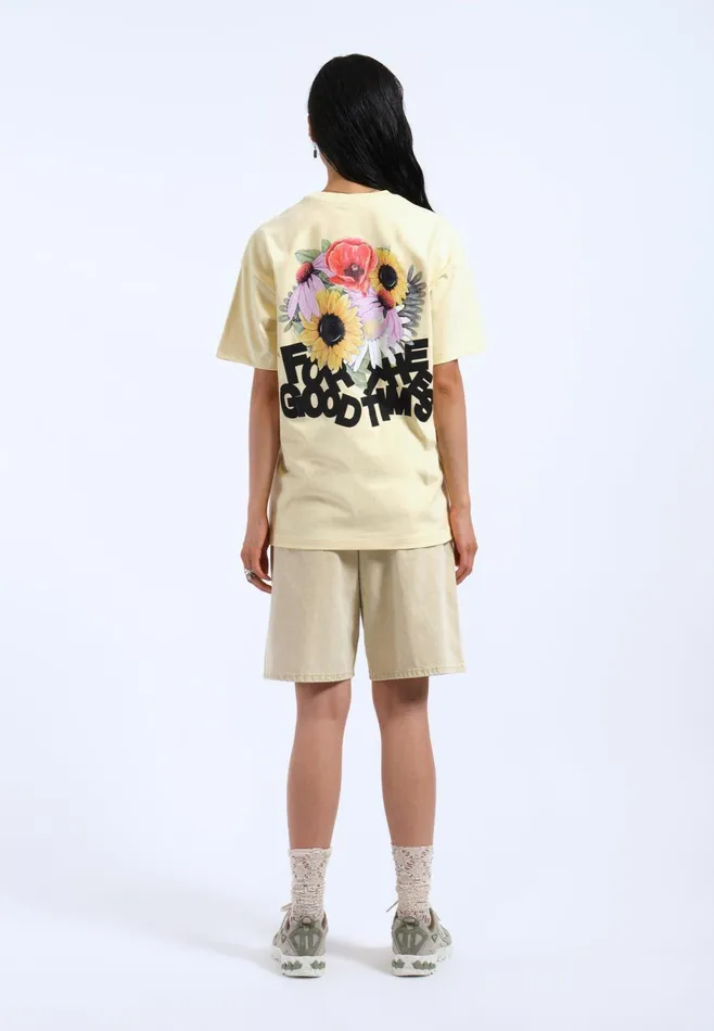 Dr Denim Tees and Longsleeves Men Trooper Tee 8211 Light Yellow Flower Times Light Yellow Flower Times