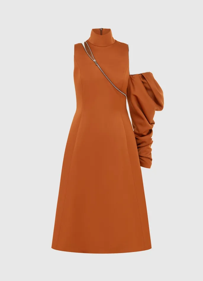 Dresses and Jumpsuits Annalise One Shoulder Midi Dress 8211 Toffee 8211 LEO LIN Women