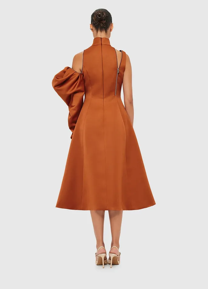 Dresses and Jumpsuits Annalise One Shoulder Midi Dress 8211 Toffee 8211 LEO LIN Women