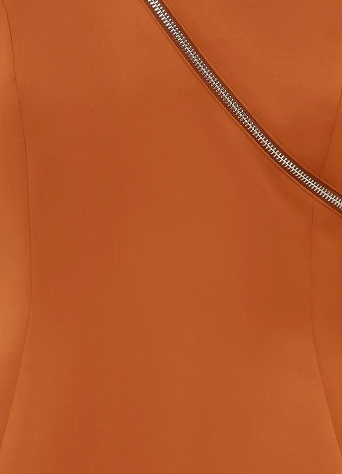 Dresses and Jumpsuits Annalise One Shoulder Midi Dress 8211 Toffee 8211 LEO LIN Women