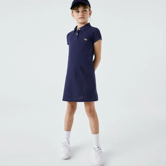 Dresses and Skirts Kids Lacoste Kids039 Cotton Polo Dress Navy Blue 166