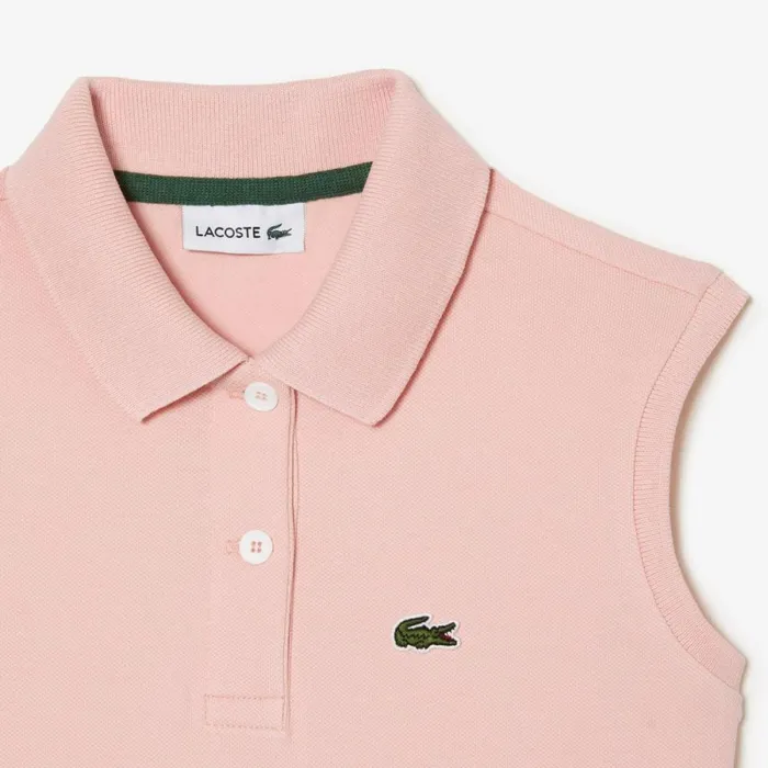 Dresses and Skirts Kids Lacoste Kids039 Fit and Flare Stretch Piqu Polo Dress Waterlily Pink Kf9