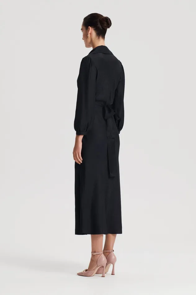 Dresses SILK TURBAN TWIST DRESS BLACK 8211 Scanlan Theodore Women Dresses SILK TURBAN TWIST DRESS BLACK 8211 Scanlan Theodore Women