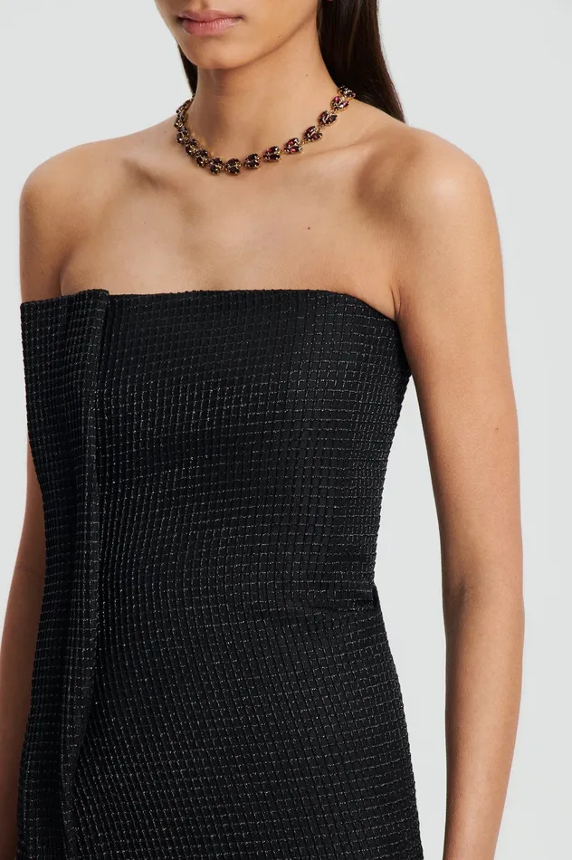 Dresses Women TINSEL GINGHAM GOWN BLACK Scanlan Theodore Dresses Women TINSEL GINGHAM GOWN BLACK Scanlan Theodore