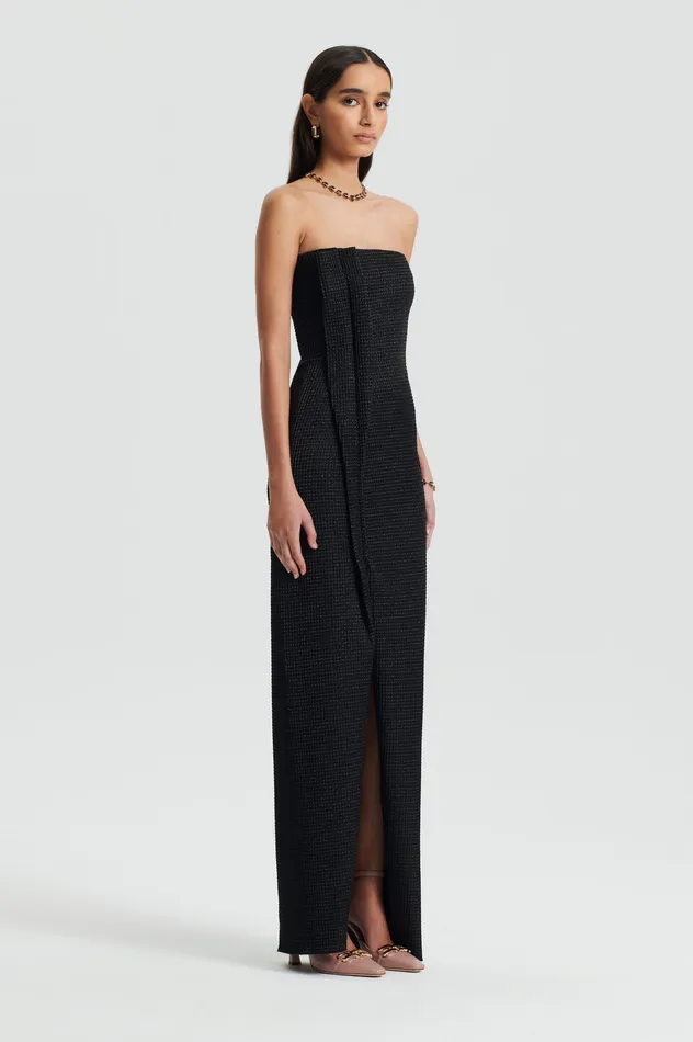 Dresses Women TINSEL GINGHAM GOWN BLACK Scanlan Theodore Dresses Women TINSEL GINGHAM GOWN BLACK Scanlan Theodore