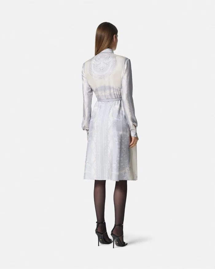 Dresses Women Versace La Coupe Des Dieux Silk Midi Shirt Dress Print