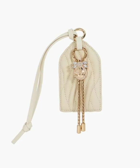 Dune London Bag Charms Women Jingled Ecru Leather Dune Bug Bag Luggage Label Charm Neutral