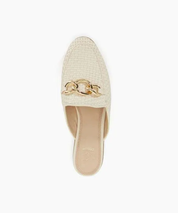 Dune London Ballet Pumps Women Glossed Ecru Textured Metal Trim Ballet Flats White