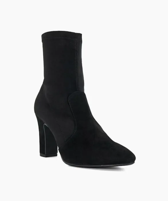 Dune London Black Boots Women Optilly Black Wide Fit Almond Toe Sock Boots Black