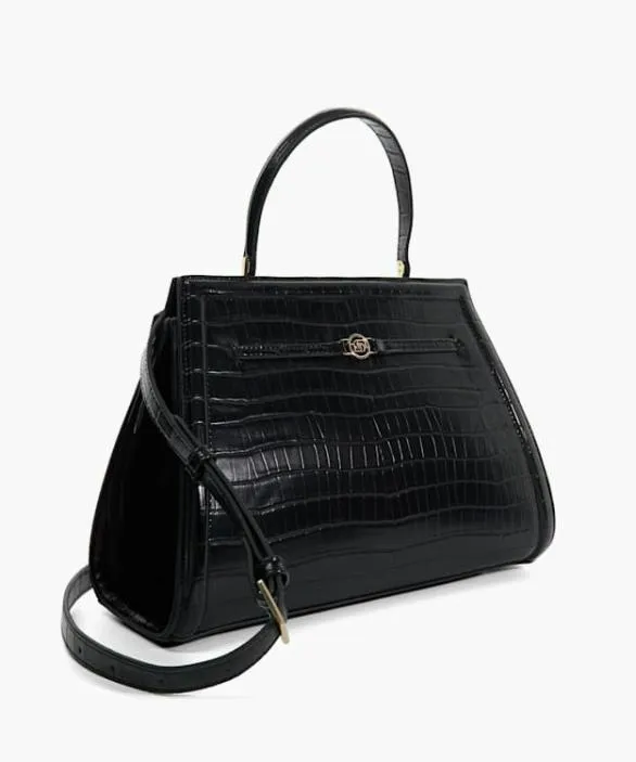 Dune London Black Handbags Women Dante L Black Structured Top Handle Bag Black