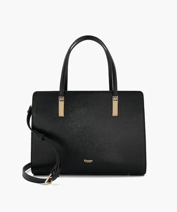 Dune London Black Handbags Women Denbeigh Black Branded Tote Bag Black