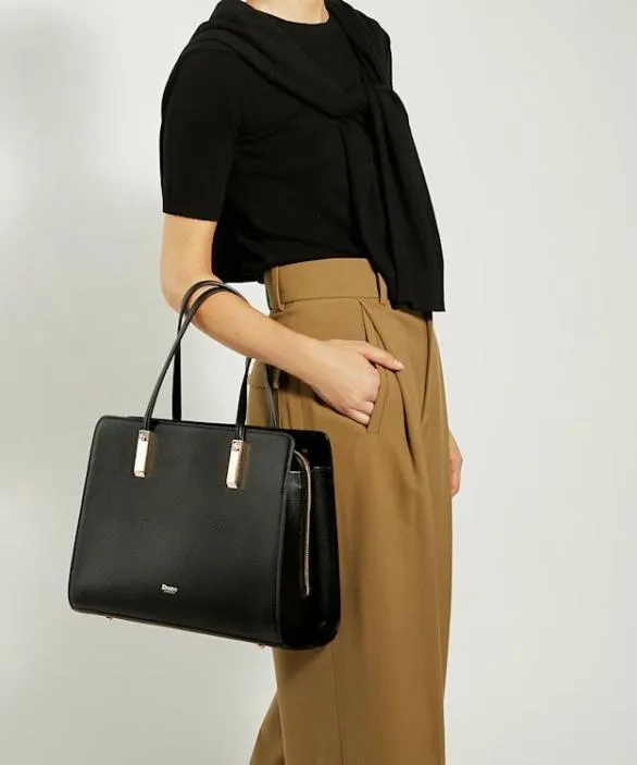 Dune London Black Handbags Women Denbeigh Black Branded Tote Bag Black