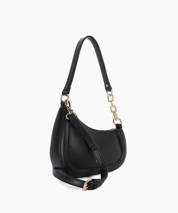 Dune London Black Handbags Women Direction Black Asymmetric Chain Detail Shoulder Bag Black