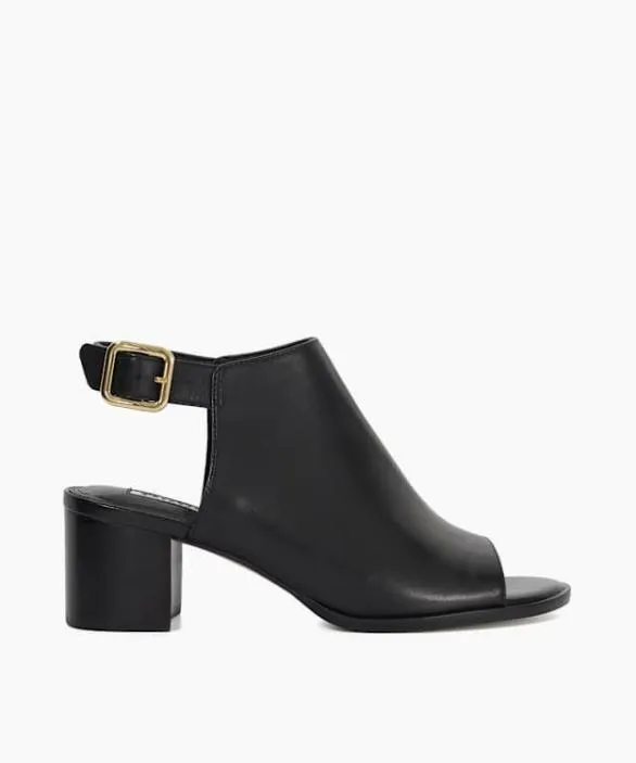 Dune London Black Sandals Women Joupin Black Block Heel Mule Black